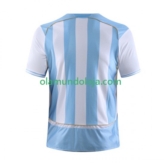 Camisola Argentina Retro Homem Equipamento Primeiro 2006 Manga Curta